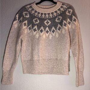Sonoma Gray and Cream Knit Sweater